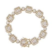 12mm Personality Baguette Miami Cuban Chain Bracelet High quality Iced Out Cuban - £51.93 GBP+