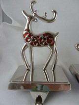 Reindeer Stocking Holders 2 Deer + a Sleigh Christmas sock holders Lot o... - £30.95 GBP