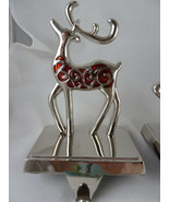 Reindeer Stocking Holders 2 Deer + a Sleigh Christmas sock holders Lot o... - £31.37 GBP