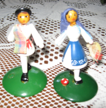 Greek Traditional Folk-Figurines-Boy &amp; Girl-Painted Wood-Set of 2 - $9.00