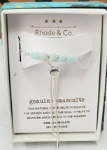 Kohl&#39;s Women&#39;s Silver Plate Genuine Amazonite Semi Precious Stone Bracelet New - £21.29 GBP