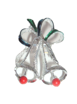 Vintage Christmas Pin Brooch Bells Holiday SIGNED GERRYS Metal enamel - £11.64 GBP