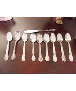 W. &quot;Rogers&quot; AA 9 tea spoons and a knife server, beautiful designs, mixed[8] - €46,41 EUR