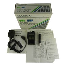 Yaesu FT-470 VHF/UHF Dual Band Fm Handie Transceiver W Box, Batt, Antenna Hand - £119.22 GBP