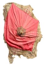 Antique Victorian Ladies Umbrella Parasol Curved Handle Lace Trim Circa ... - $34.64