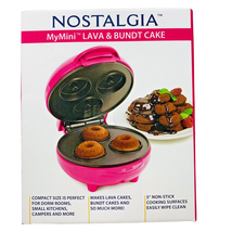 Pink Mini Lava Bundt Cake Maker Non Stick Nostalgia Perfect Camper Dorm ... - £10.20 GBP