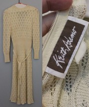 Vintage Keith Adams cream sweater dress ESTATE SALE NICE! - $39.99