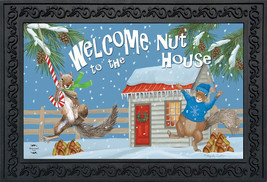 Winter Nut House Doormat Squirrels Welcome Indoor / Outdoor 18&quot;X30&quot; Briarwood - £35.15 GBP