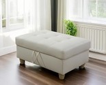 35 Width Faux Leather Rectangular Storage Ottoman, Flip Top Bench With S... - £245.89 GBP
