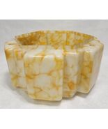 Vintage Art Deco Glass Hanging Lamp Shade Plafonnier Opaque White Orange - $98.01
