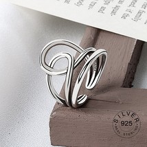 925 Sterling Silver Smooth Rings For Women interweave Jewelry Beautiful Finger O - £6.67 GBP