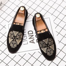 S shoes fashion casual business all match high end black suede exquisite embroidery low thumb200