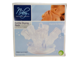Nuby Natural Touch Bottle Drying Rack 6 Bottles 6 Nipples Efficient Space Saving - £11.91 GBP