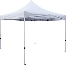 GigaTent White Pop Up Canopy 10&#39; x 10&#39; - Rain and Waterproof, Fire Retardant, - £195.83 GBP