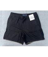 Abercrombie Fitch Mens Black Linen-Blend Pull-On 6&quot; Short with Decorativ... - $712.38 MXN
