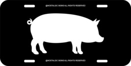 Pig Pork Hog Farmer Assorted Colors Black Aluminum Metal License Plate 8 - £7.15 GBP