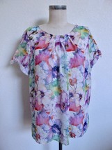 Soft Surroundings Coastal Breeze Top and Tank M Romantic Watercolor Floral 2DC95 - £17.17 GBP