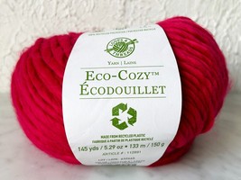 Loops &amp; Threads Eco-Cozy Recycled Polyester Bulky Yarn - 1 Skein Raspberry 12676 - £6.71 GBP