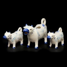 Blue And White Cow Creamer Salt And Pepper Shakers Floral Japan Vintage - £15.51 GBP