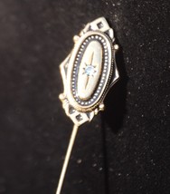 Avon Stick Pin Lapel Hat Tie Gold Tone Clear Rhinestone Jewelry Vintage - £10.19 GBP