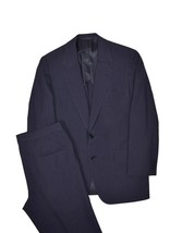 Hickey Freeman Suit Mens 41S Navy Pinstripe Jacket &amp; Pants Wool USA 36x29 - £105.63 GBP