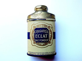 Vintage Colgate’s Eclat Talc Powder. Unique metal container by Johnson &amp;... - $20.57 CAD