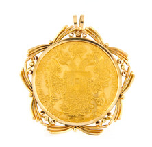 Austrian 1915 4 ducat gold coin Unisex Pendant 14kt Yellow Gold 288460 - £1,837.71 GBP