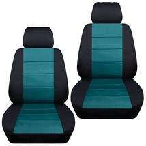 Front set car seat covers fits 1996-2020 Honda Civic   black and teal - $72.99