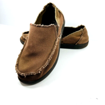 Crocs Venture Santa Cruz 10128 Sz 9 Loafers Canvas Slip On Shoes Brown Walking - £55.74 GBP
