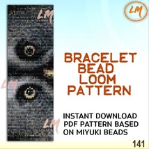 Delica Beads Loom Pattern No.141 - Eyes Great Grey Owl Beaded Pattern - $3.00