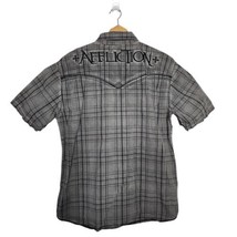 Affliction Black Premium Gray Metal Button Front Shirt S/S Men&#39;s 2XL - $24.74