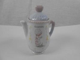 Vintage Precious Moments 1995 Teapot Shape Spice Jar Enesco ROSEMARY 4&quot; - $7.70