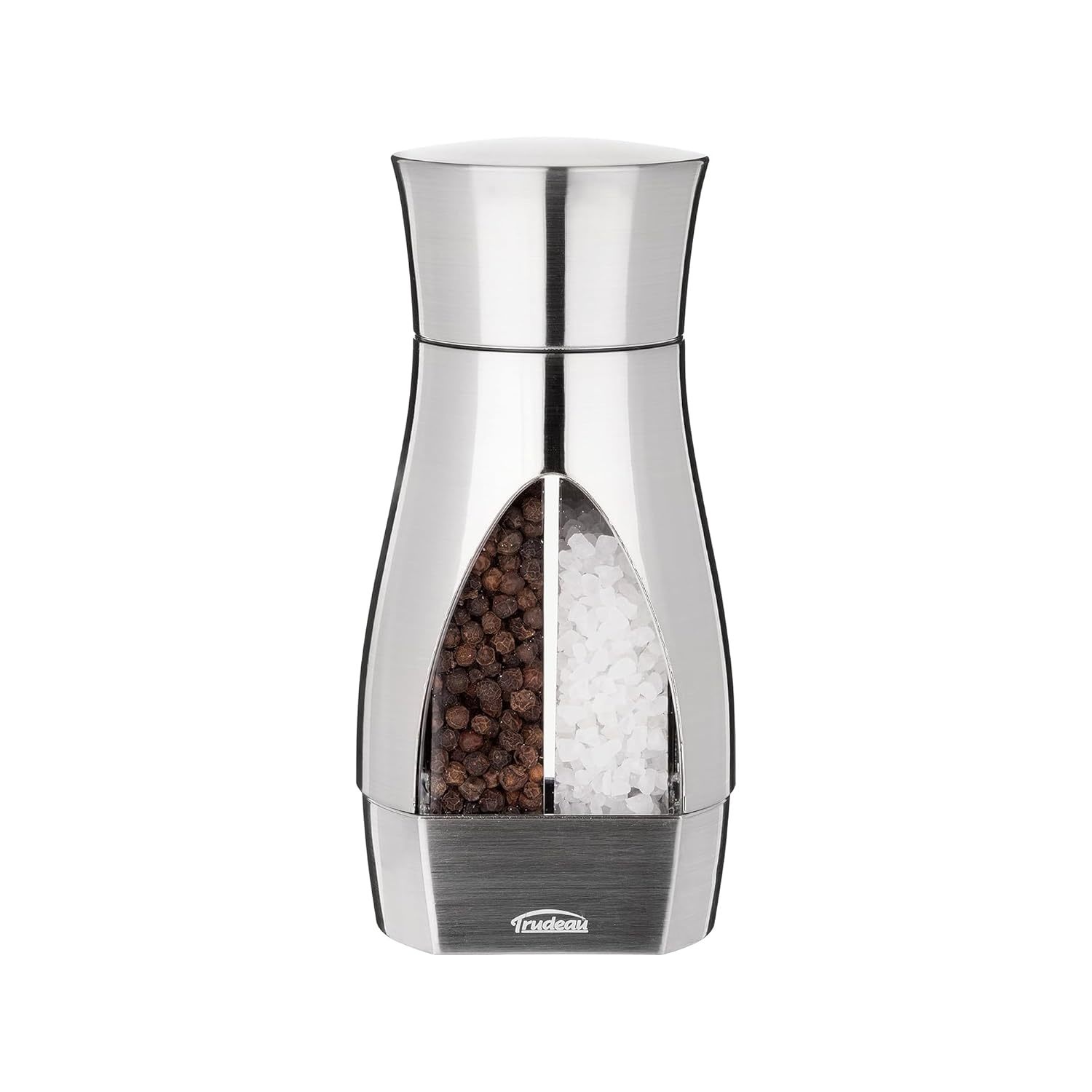 Trudeau - 716451 Trudeau Stainless Steel Manual 2-in-1 Salt and Pepper Mill, 7.5