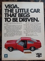 Chevrolet Vega Car Chevy Red 1971 Vintage Print Ad - $9.89