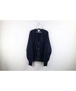 Vintage 90s Izod Mens Size Large Spell Out Knit Cardigan Sweater Navy Bl... - $915.29 MXN