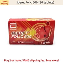 30&#39;s Iberet Folic 500 Iron Vitamin C &amp; B Complex Supplement - $33.99