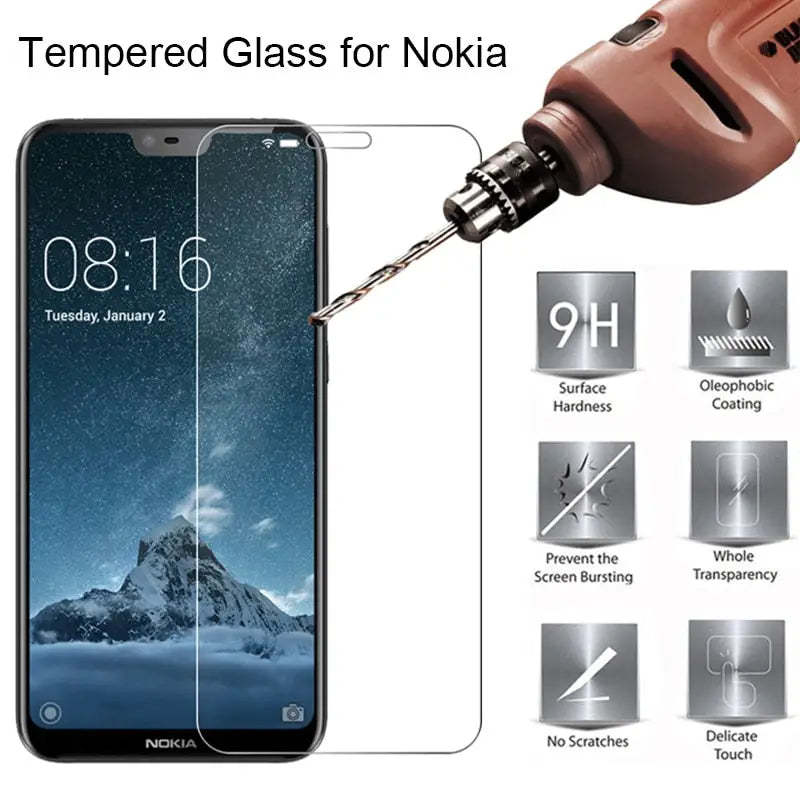 Primary image for Transparent Tempered Glass for Nokia 7 Plus 8 9 Phone Film Toughed Clear Protect