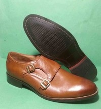 Cole Haan Men Leather Double Monk Strap Brown Shoes Size 8.5  - £99.19 GBP