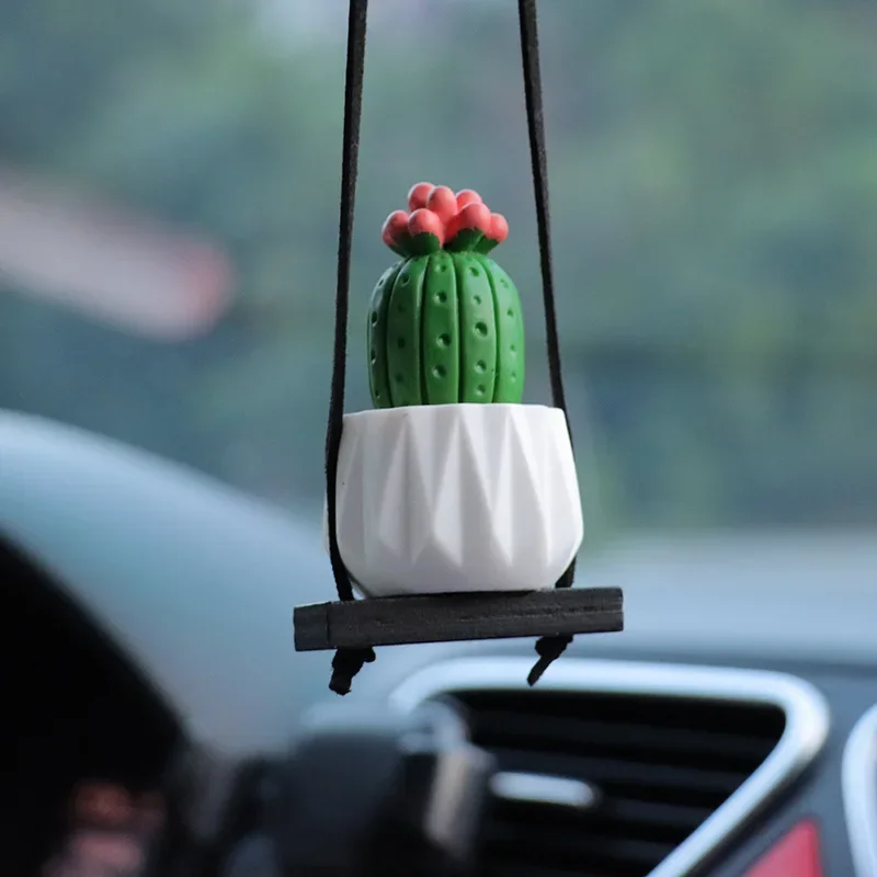 Hanger car rear view mirror car cactus charm decorations boho hanging plant holder tiny thumb200