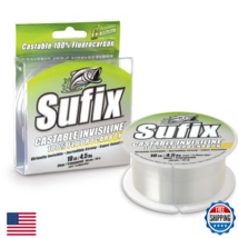 Sufix Invisiline Casting Fluorocarbon Fishing Line 100 yds Clear 12 lb - $32.55