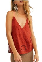 FREE PEOPLE Intimately Womens Top Bright Lights Beaded Red Size XS OB1068264 - £29.48 GBP