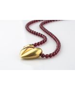 Kieselstein-Cord 18k Gold Heart Necklace w/ Ruby &amp; Sapphire on Garnet St... - $209,744.38 MXN