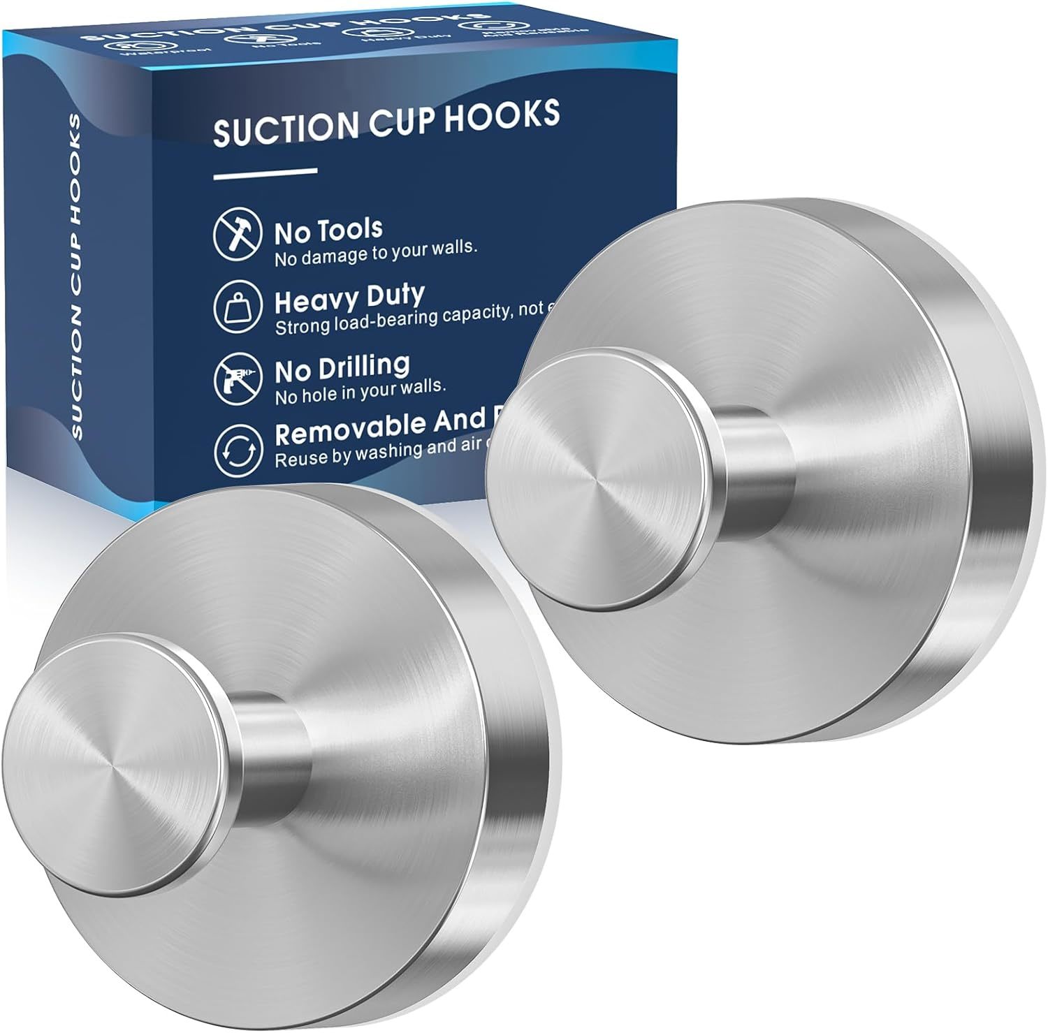 Suction Cup Hooks For Shower,2Pcs Shower Hooks For Inside Shower,No, Sliver - $29.95