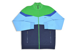 Hugo Boss Mens Blue Multi Skarley Zip Up Hoodie Sweater Jacket, XL Xlarge 7546-6 - $198.00