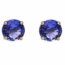 SwaraEcom SwaraEcom 14k Gold Finish in Solid Silver 0.80 CT Round Cut Blue Tanza - £48.06 GBP