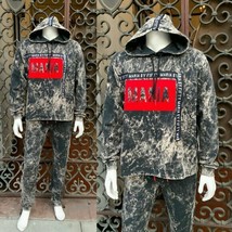 Men&#39;s Maria By Fifty Grey | Red Tie Dye Hooded Sweatsuit - $399.00