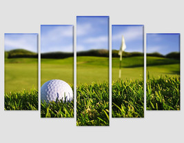 Macro Golf Ball Canvas Print Multipanel Wall Decor Golf Canvas Art Golf Player G - £39.11 GBP