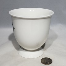 Anthropologie Monogram W Initial Missus Footed Pedestal Black White Mug Flowers - £14.81 GBP
