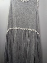 POL Top Womens Small Gray Racerback Tank Top Shirt Crochet Trim Zip Back - $19.80