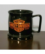 Harley-Davidson Motor Cycles Raised 3-D Embossed Logo 16 oz. Black Mug - £15.53 GBP